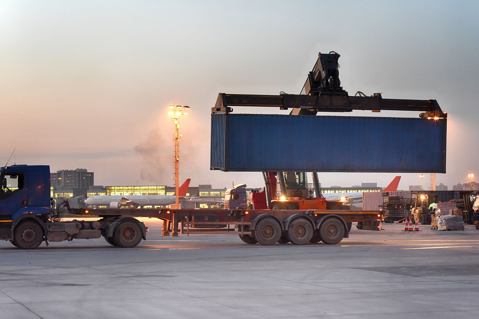 Cargo Handling at Dusk